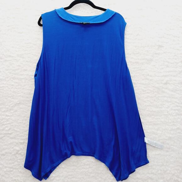 Tunic Tank Top Size 3X Royal Blue Adrianna Papell Embroidered Quiet Luxury Siren - Picture 7 of 10
